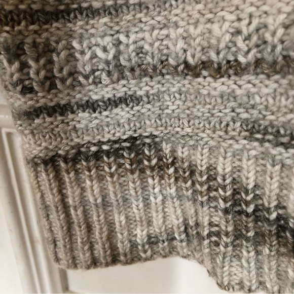 Chunky Knit Cotton Wool Blend Crew Neck Pullover Sweater Large - Picture 6 of 9